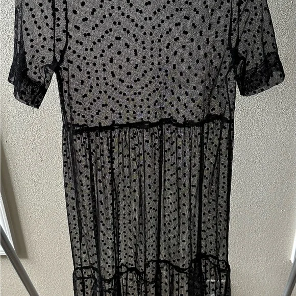 Women’s Sheer Mesh Dress with Polka Dots - Picture 4 of 9